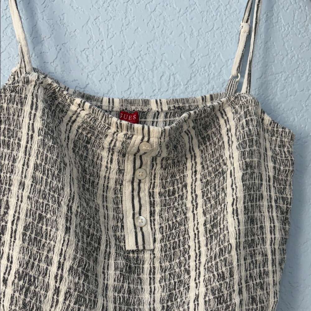 Guess Monochrome Striped Spaghetti Strap front tie top Size S - Picture 4 of 8